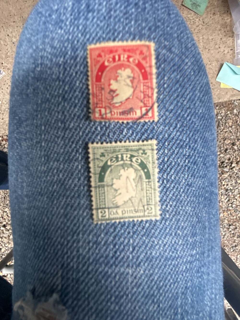 Eire Ireland Postage Stamps Two Piece Lot Map Design Used Collectible